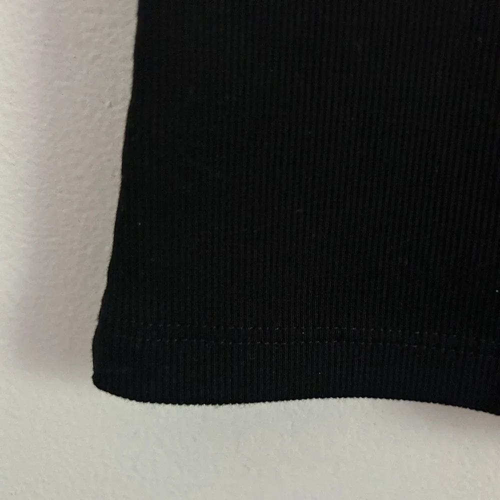 Madewell Womens Black 9-9 LuxeRib Ribbed Adjustable Crop Cami Tank S Small New